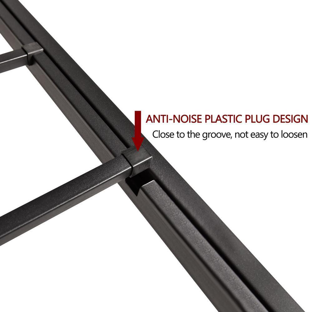 Sturdy Twin Size Bed Frame No Box Spring Needed and Noise Free Black