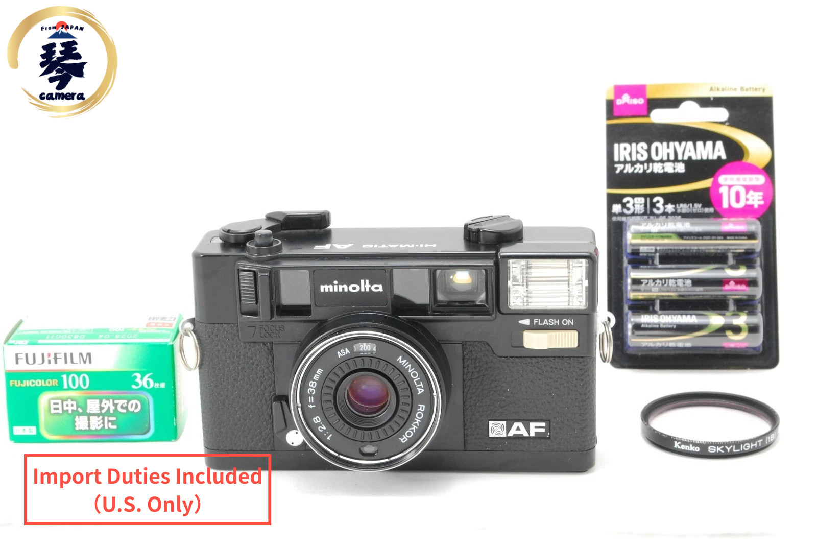 [ EXC+5 w/ Film ＆ battery ] Minolta Hi-Matic AF 35mm Film Camera From JAPAN