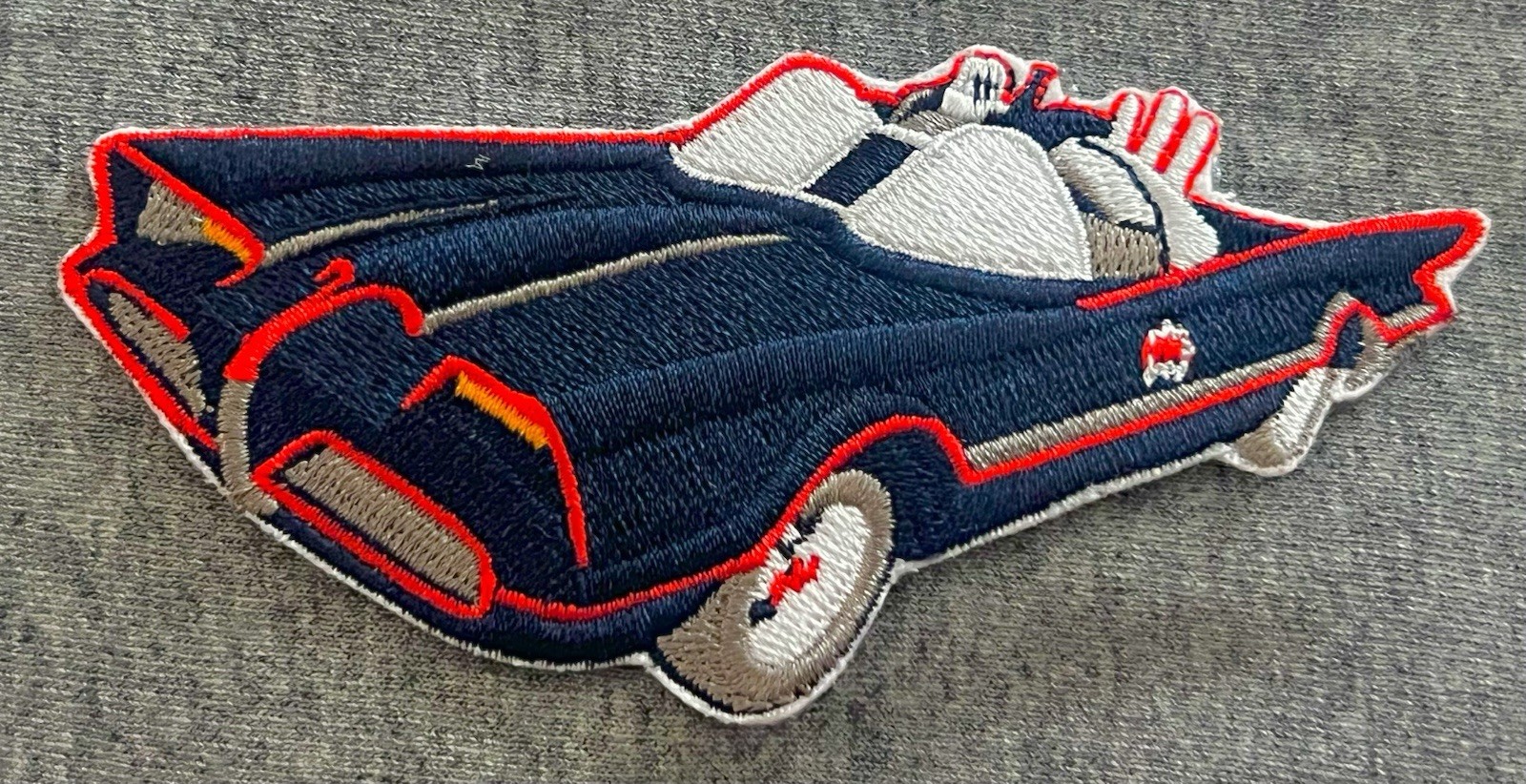 BATMAN figure patch BATMOBILE embroidered 1966 60s TV Show hot rod morale pinup