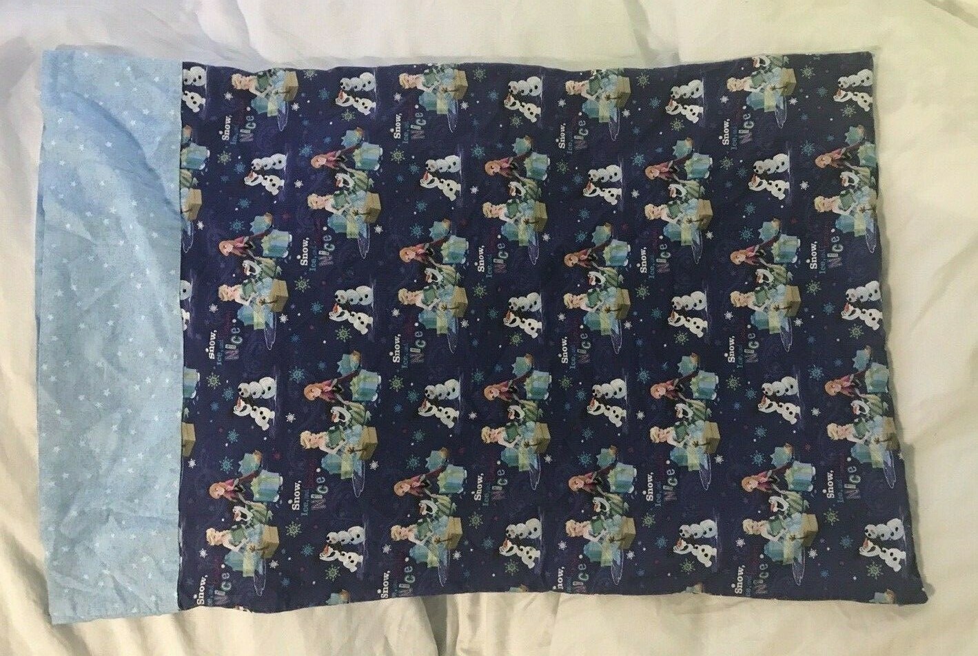 Pillowcase Elza Anna Olaf Snowman Frozen Blue Pillowcase