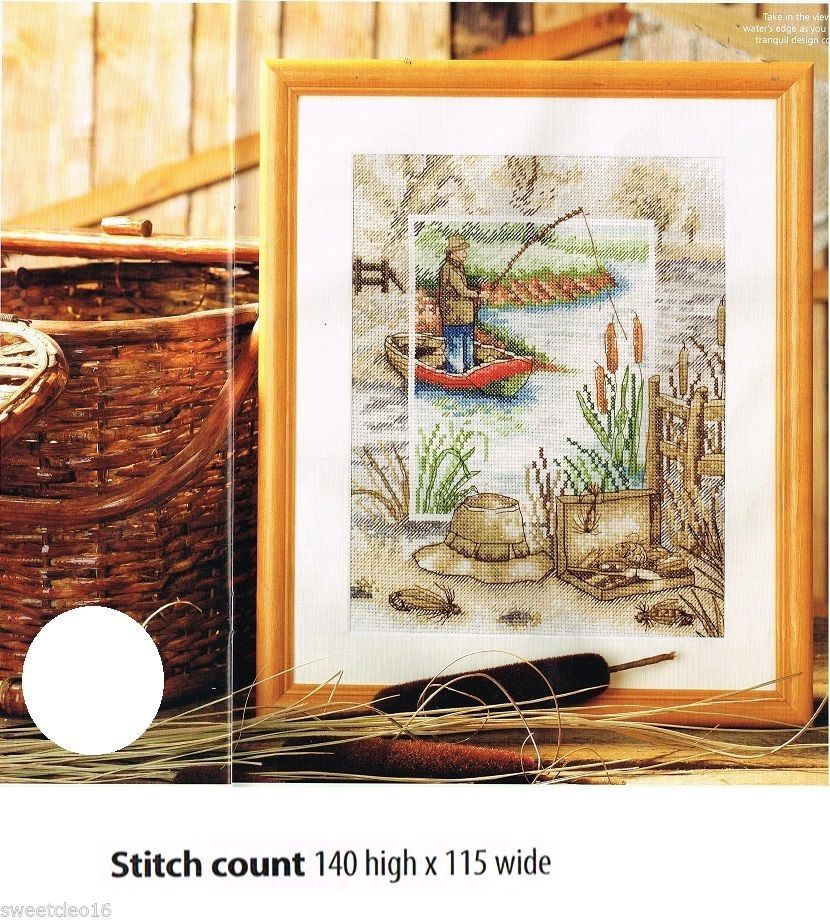 OUT FISHING   CROSS STITCH PATTERN ONLY -  ALS  RV