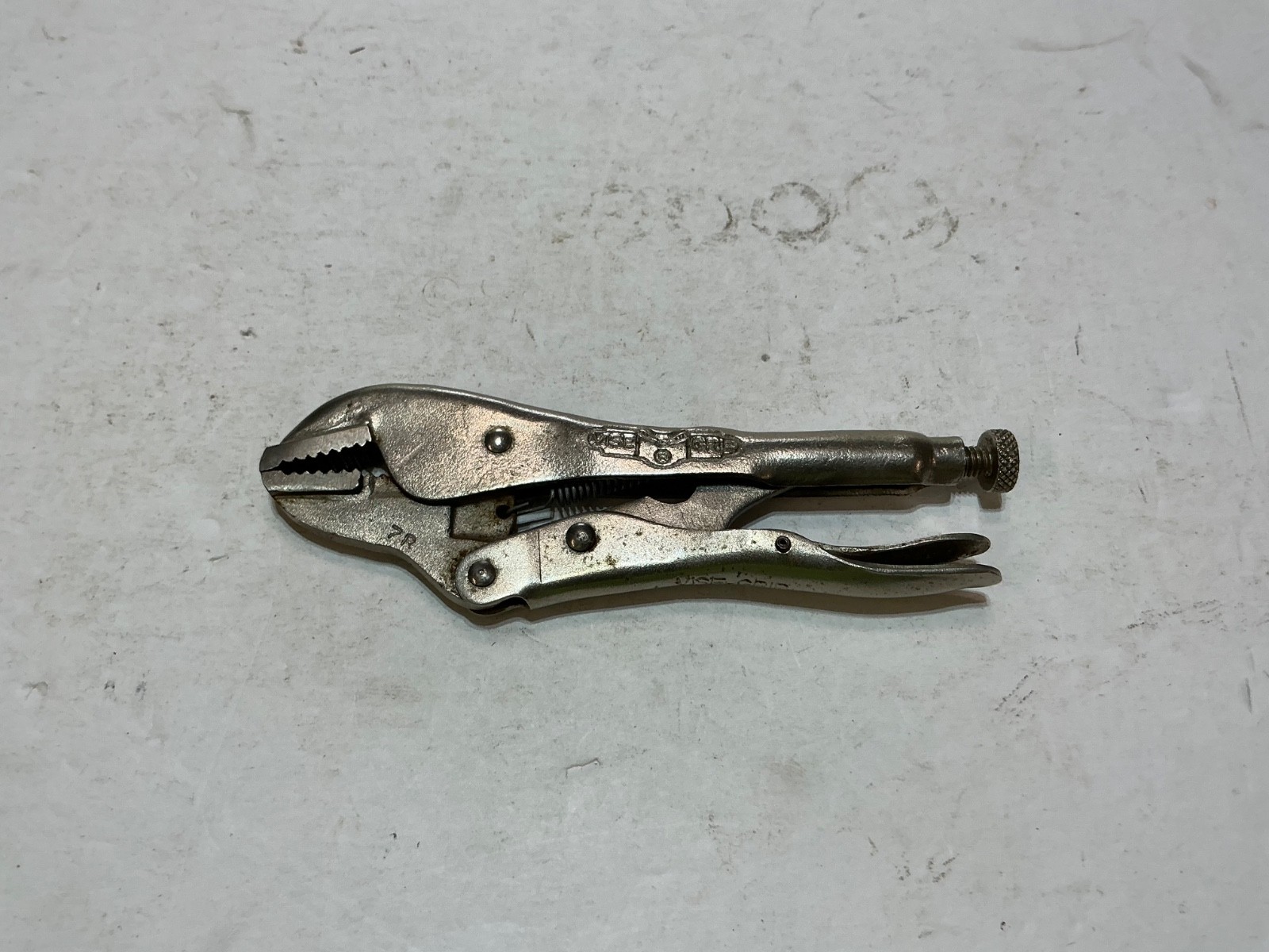 Petersen Straight Jaw Locking Pliers Vise Grip 7R Vtg Dewitt Nebr. USA