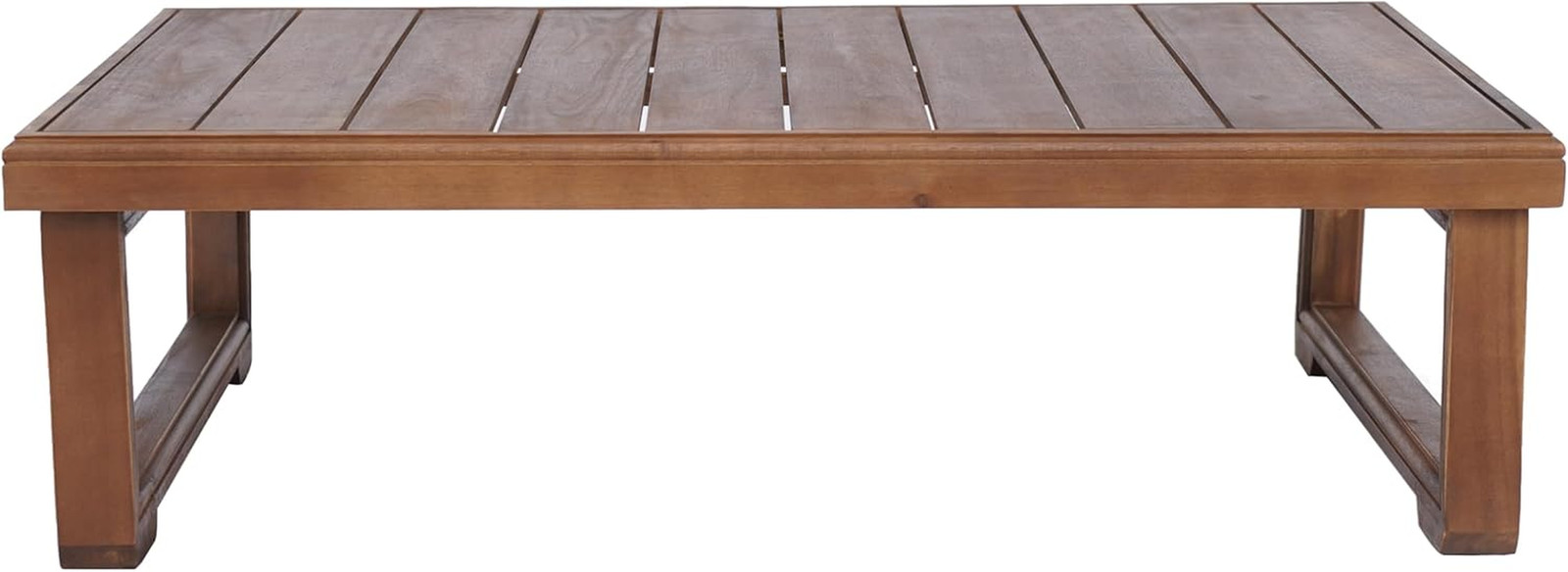 Westchester Rectangular Outdoor Coffee Table, Slat Panel Side Table, Acacia Wood