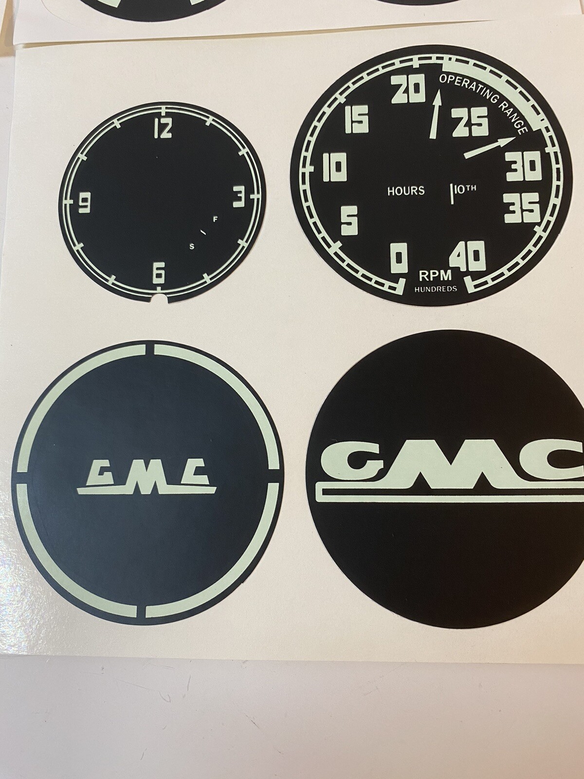 1954 1955 1956 1957 1958 1959 GMC Truck GAUGE CLUSTER Decal Refacing Set