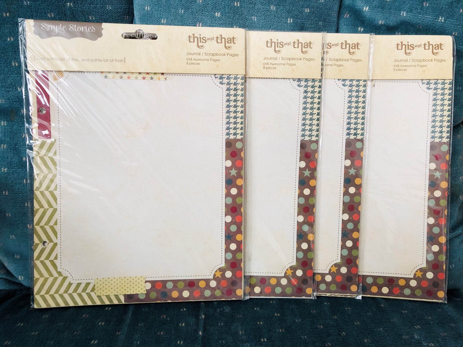 4 PACK COMBO!! Simple Stories This and That 6X8 Journal Scrapbook Pages 8 Pieces
