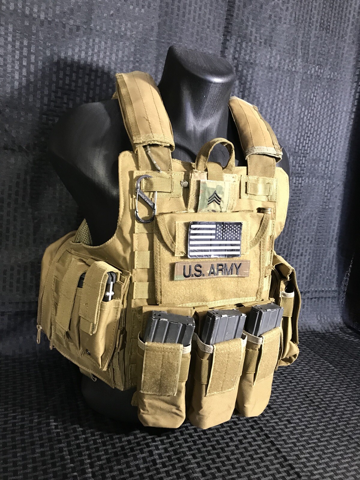 Tactical Vest COYOTE FDE Tan Plate Carrier W/ 2 10x12 Curved Lvl 4 Plates/ Sides