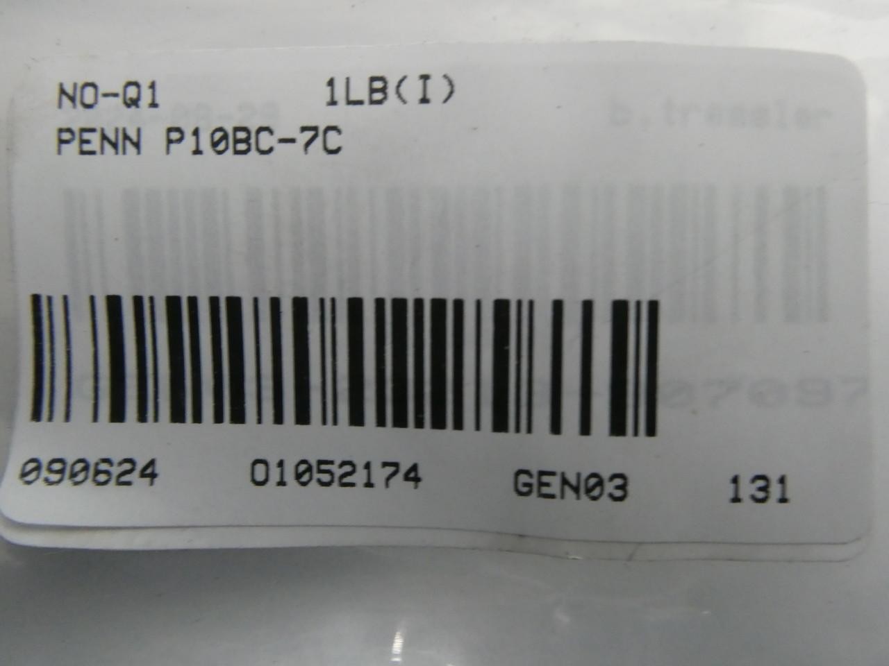 Penn P10BC-7C Low Pressure Control Switch
