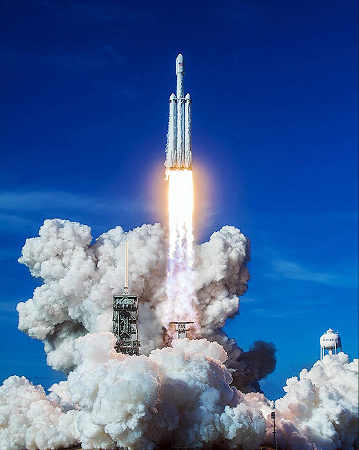 SPACEX FALCON HEAVY ROCKET DEMO MISSION LAUNCH 11x14 GLOSSY PHOTO PRINT