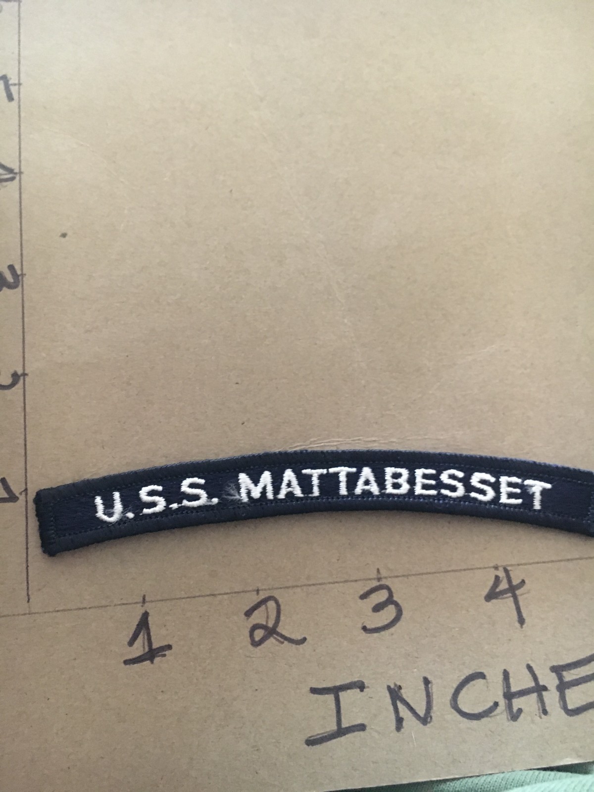 US NAVY SHOULDER STRIP TAB *** rocker *** Patch USS Mattabesset