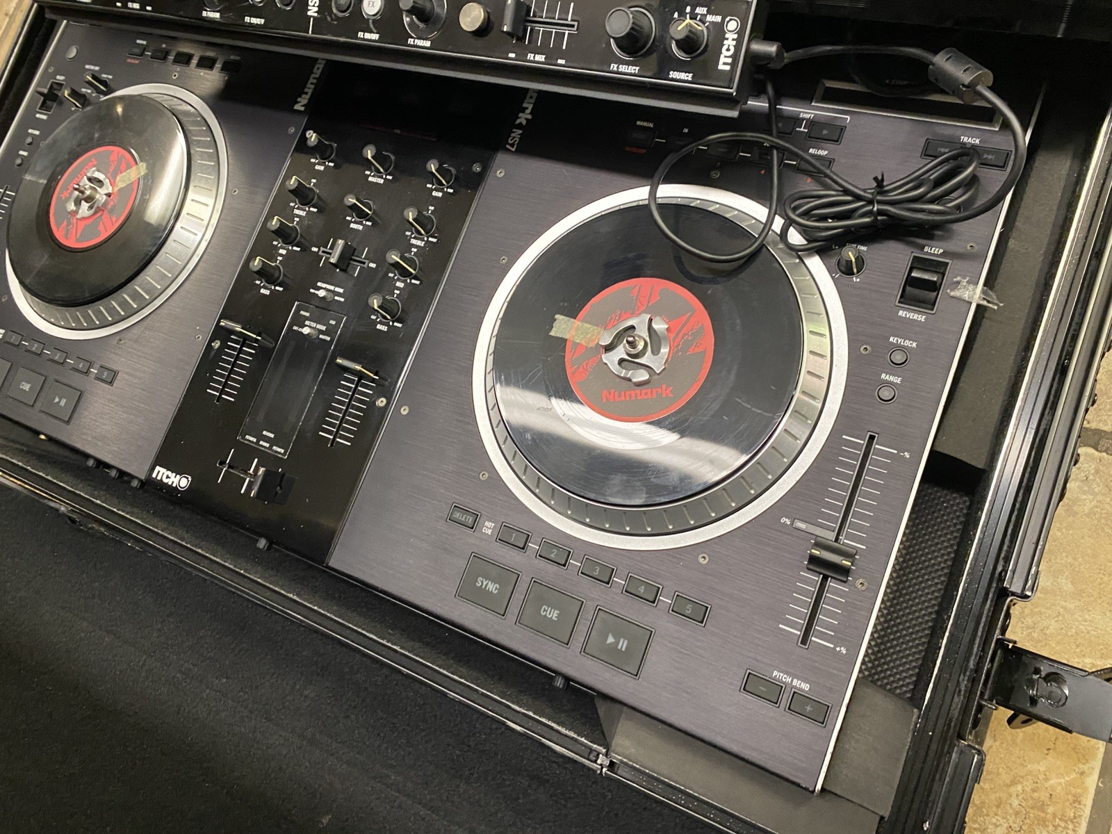Numark NS7 DJ Controller + NSFX Effects Controller & Case W/ Cords | Big Bundle