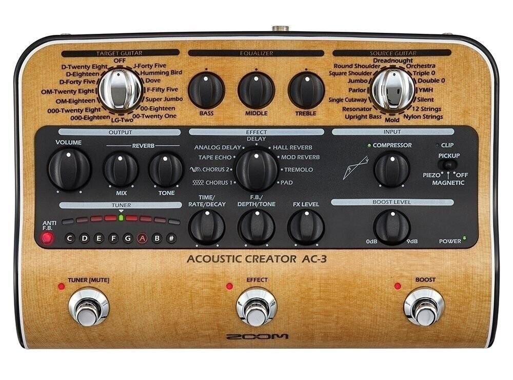 Zoom AC-3 Acoustic Creator Enhanced Direct Box and Preamp with Effects