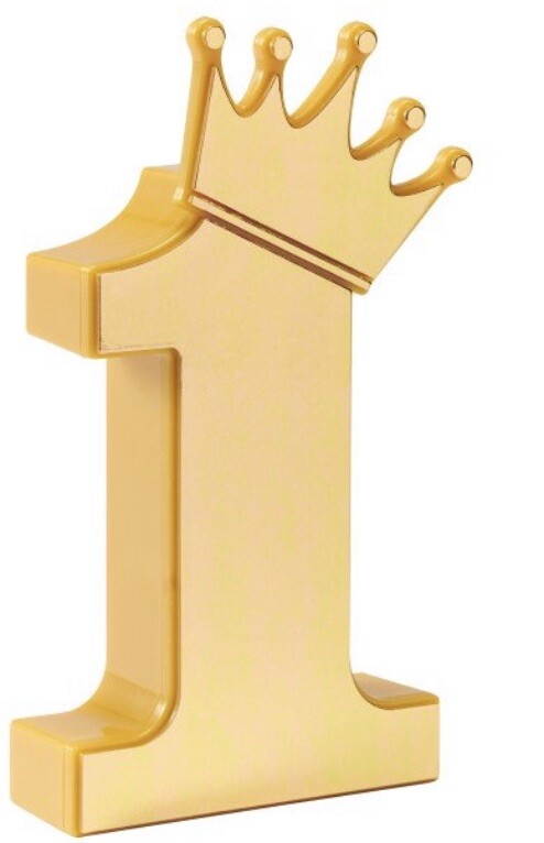 FIRST BIRTHDAY*# 1*GOLD CROWN*DecoPac*CAKE Decorating Topper*Party*KEEPSAKE BOX*