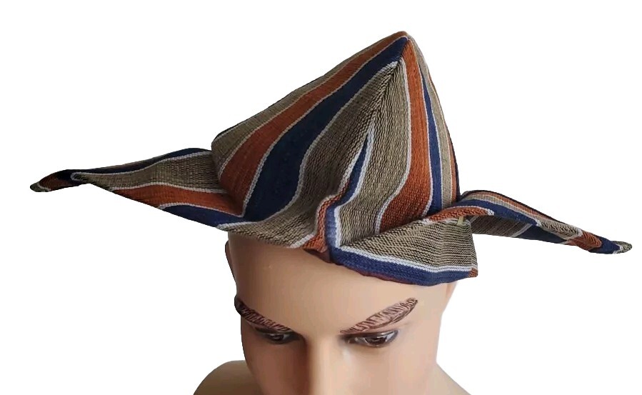 PURPLE/WHITE CAP ASO OKE FILA ASO EBI FOR MEN/YOUTHS/COLLEGE STUDENTS. SIZE 25.
