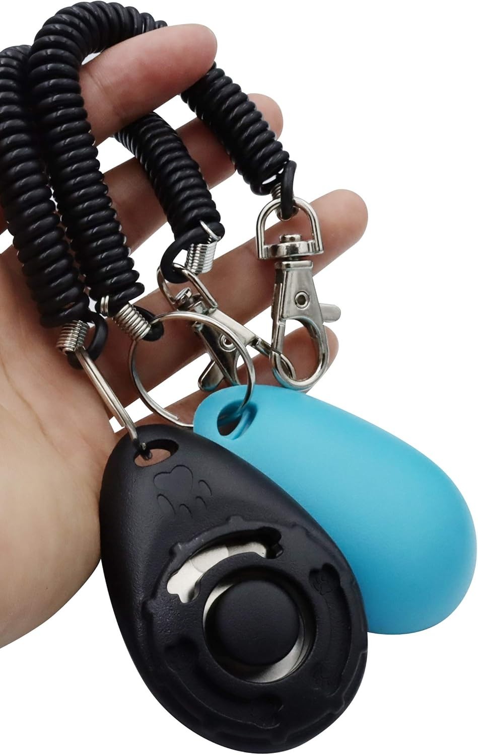 Pet Training Clicker with Wrist Strap - Dog Training Clickers New Black + Blue