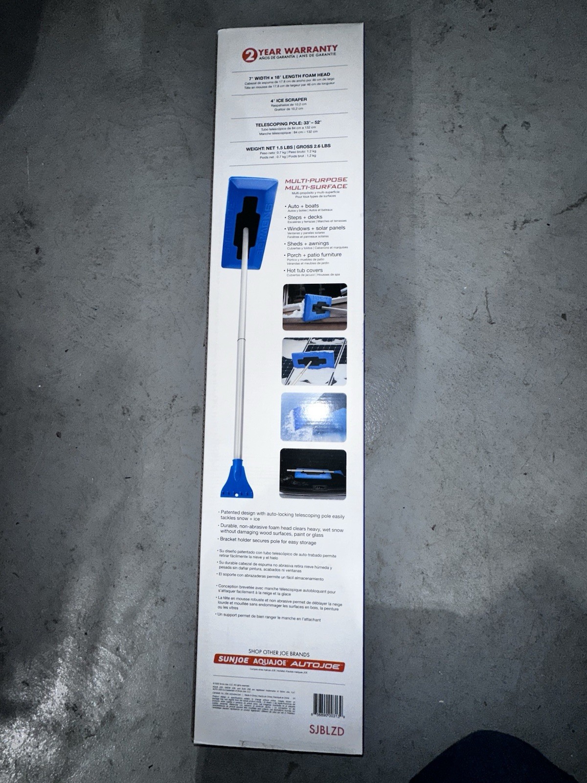SnowJoe 2-In-1 Ice Scraper And Snow Broom