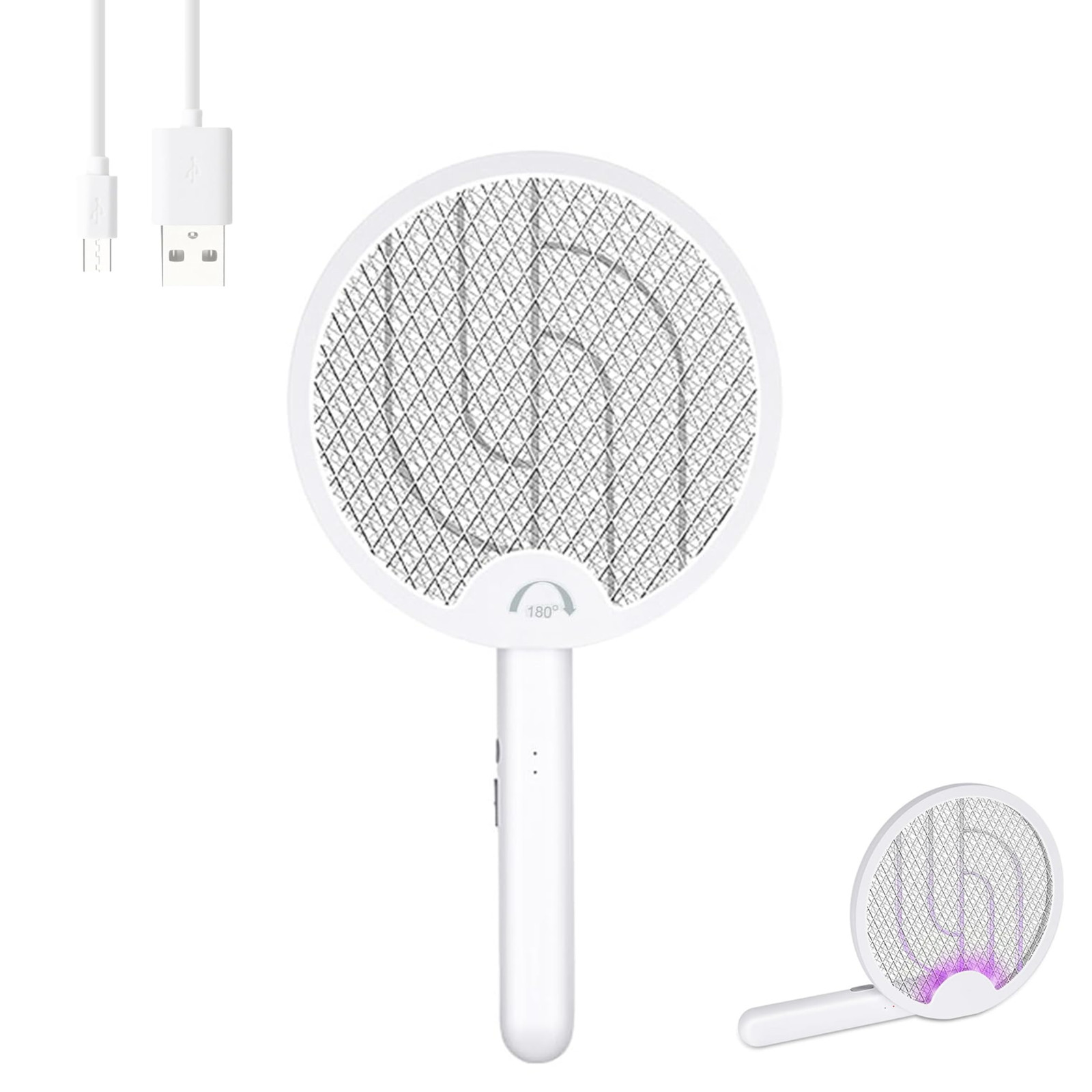 Electric Fly Swatter,Bug Zapper Racket Indoor with USB Rechargeable for Mosquito