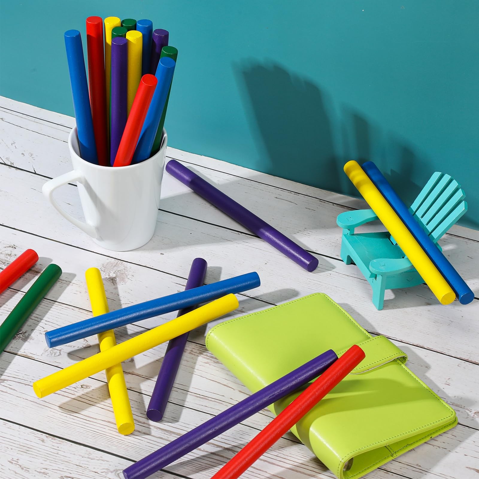 50 Pcs Rhythm Sticks for Kids Classroom Activities, 5 Colors 8 Inch Set of Mu...