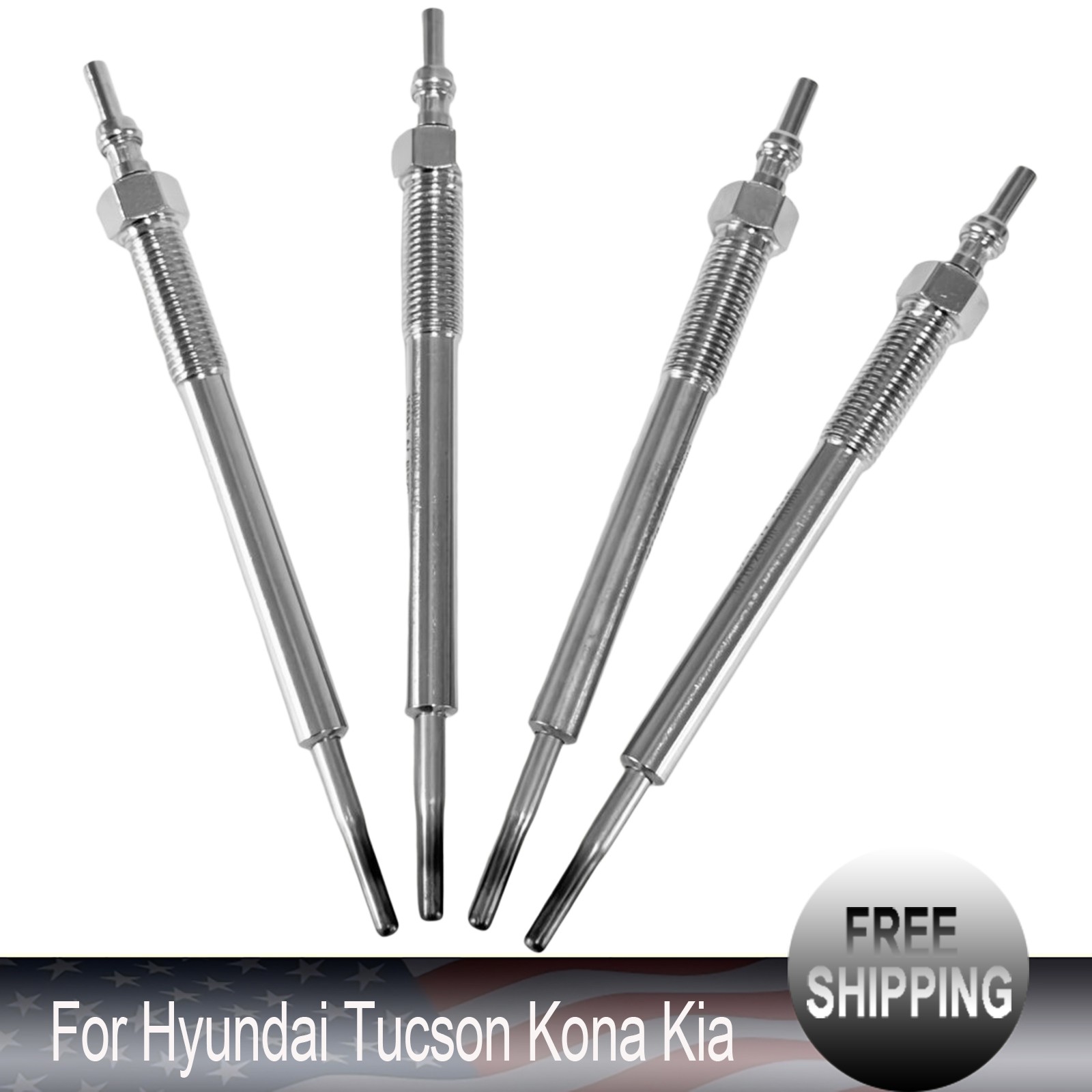 4PCS Glow Plug 36710-2U000 For 2018-2020 Hyundai Tucson Kona Kia Sportage