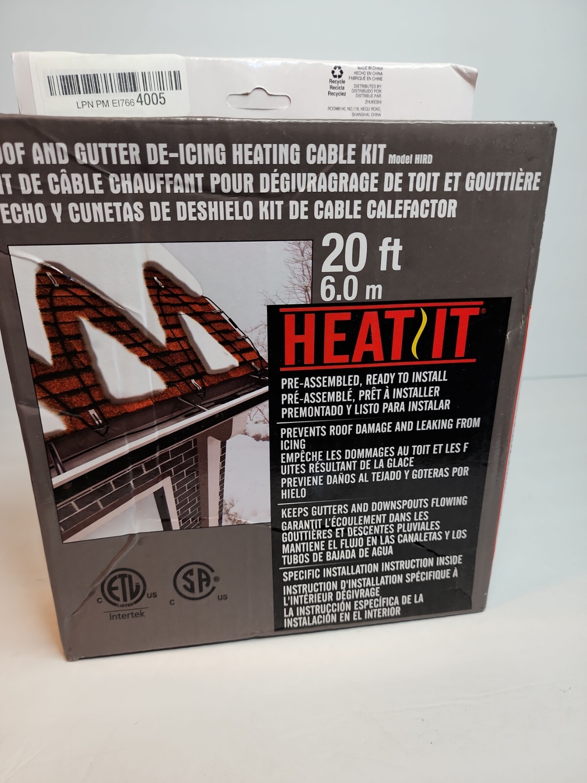 HEATIT Roof Gutter Snow De-icing Cable HIRD 20 ft 6.0 M