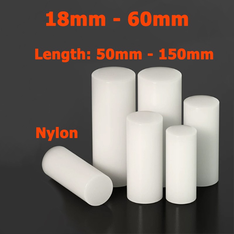 18mm-60mm Diameter White Nylon Solid Column Pin Coupling Plastic Rod Round Bar