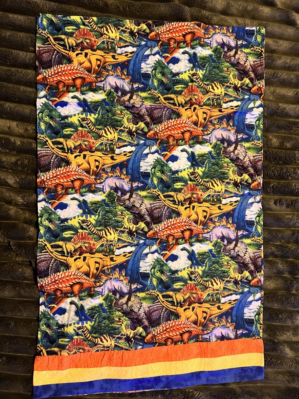Handmade Dinosaur Pillowcase Retro 90s Dino Print Kids Standard Size