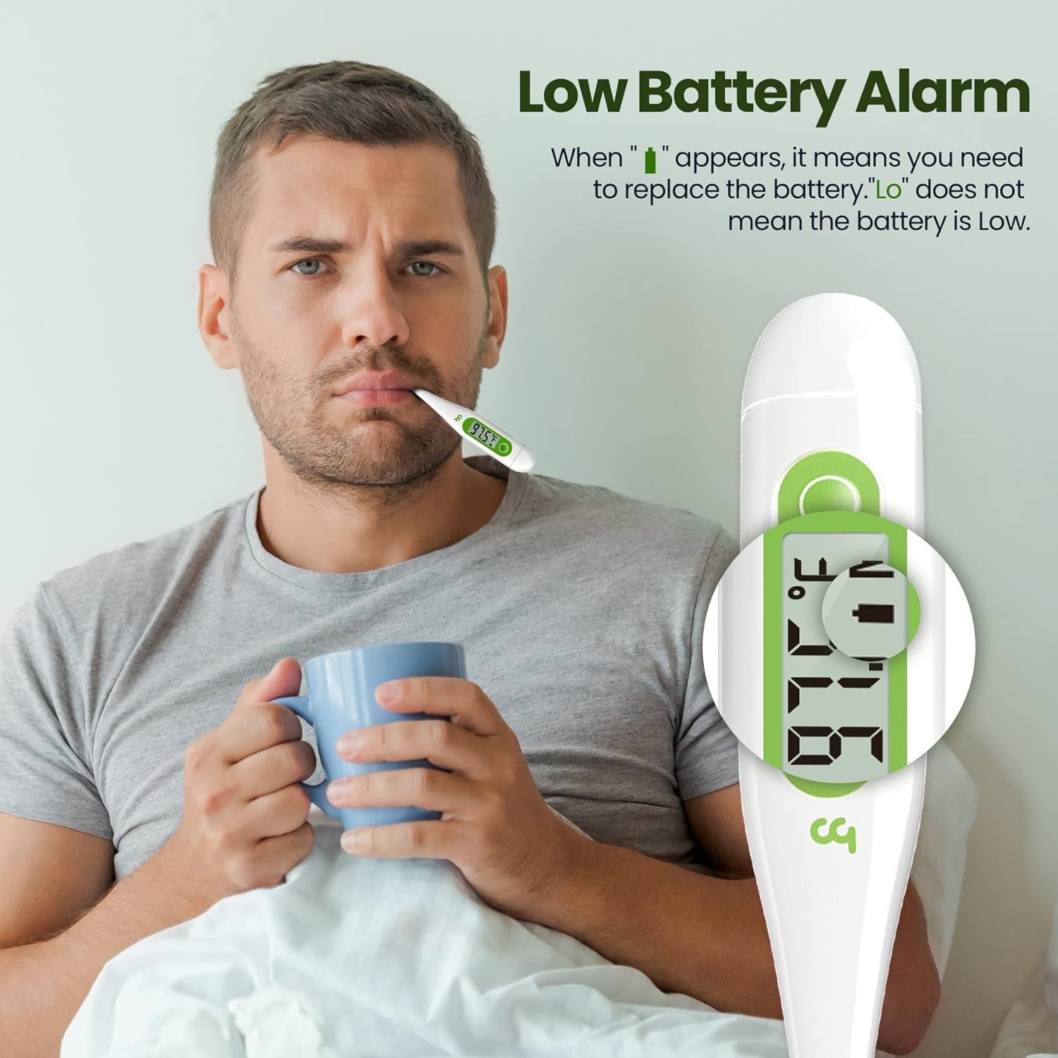 Multi-Functional Digital Thermometer for All Ages - Fever Alert & Memory Recall
