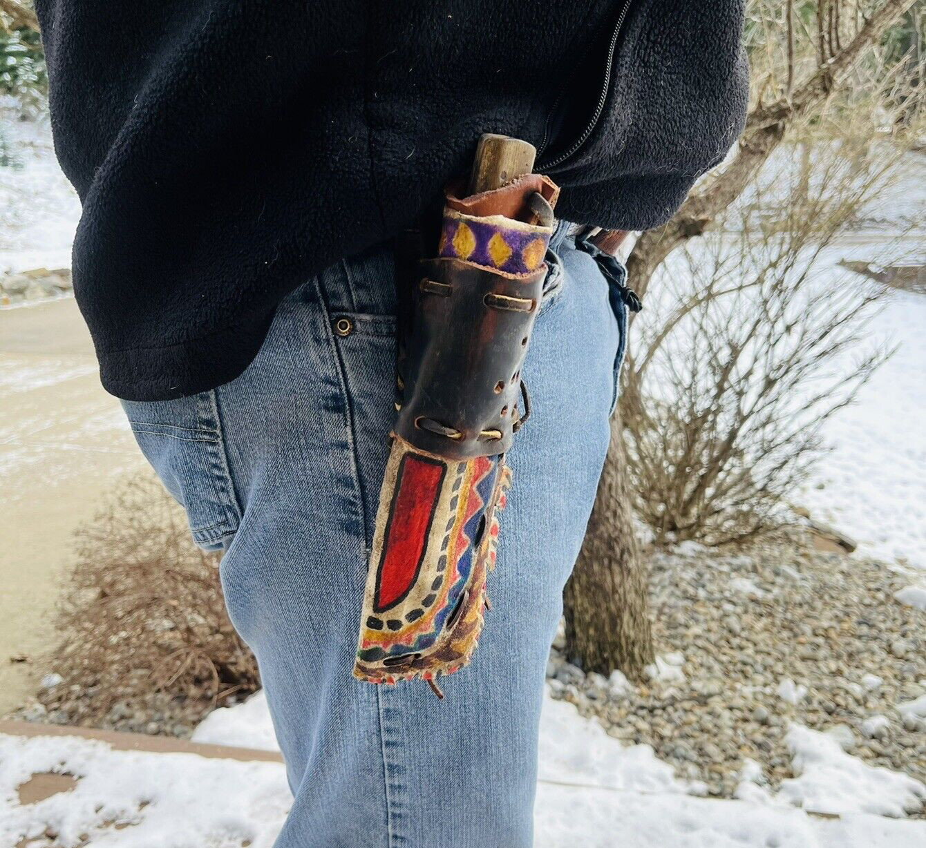 Indian Wars Style Trade Knife Ontario Knife Co. Pre "True Edge" 6 Pin Parfleche