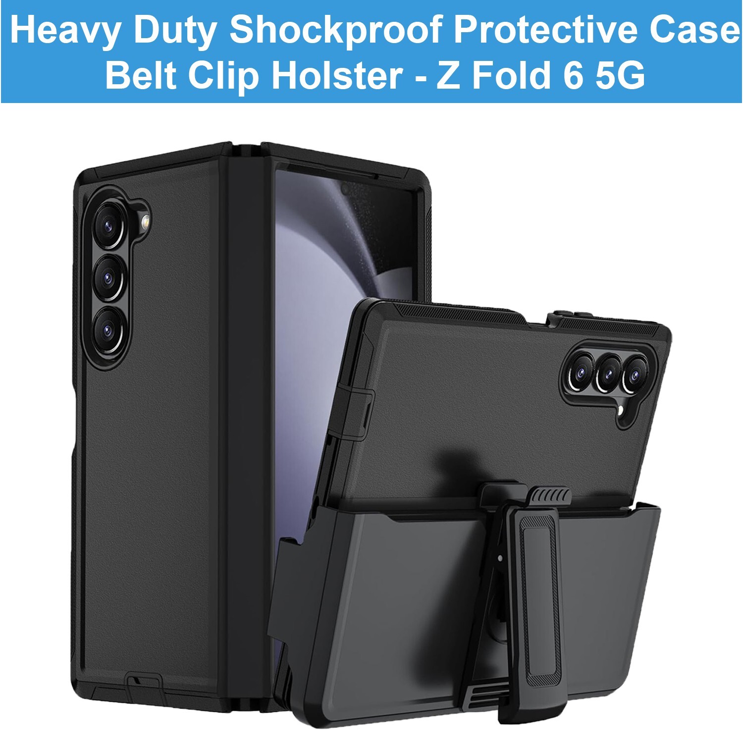 For Samsung Galaxy Z Fold 6 5G Heavy Duty Shockproof Protective Case Holster