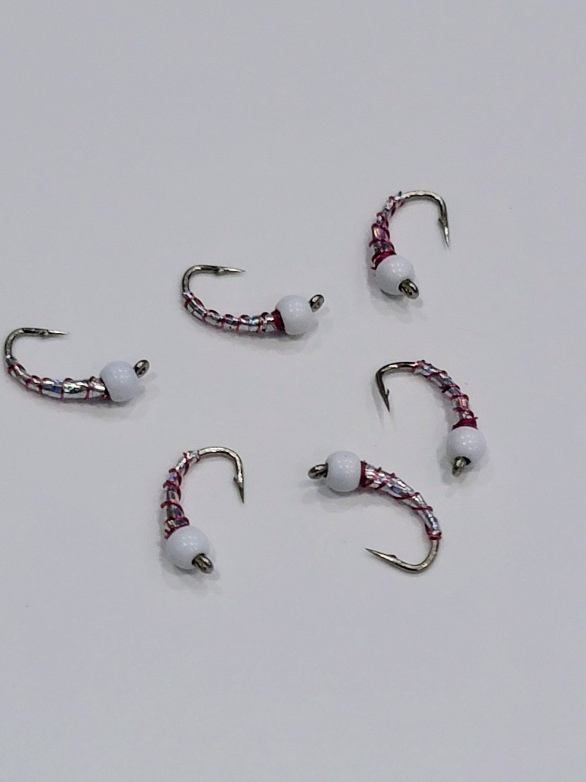 Rainbow Warrior Bead Head Nymph Fly Size12 Trout Fly Fishing Rainbow Midge Lot 6