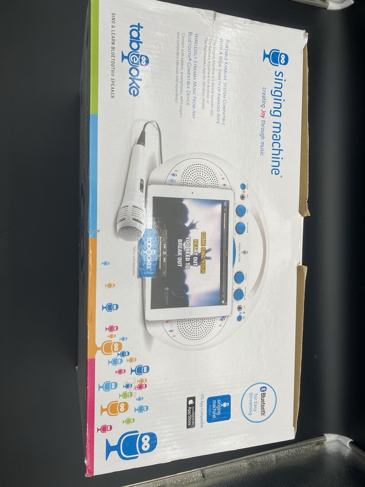 Tabeoke Singing Machine - New - White Portable Karaoke System