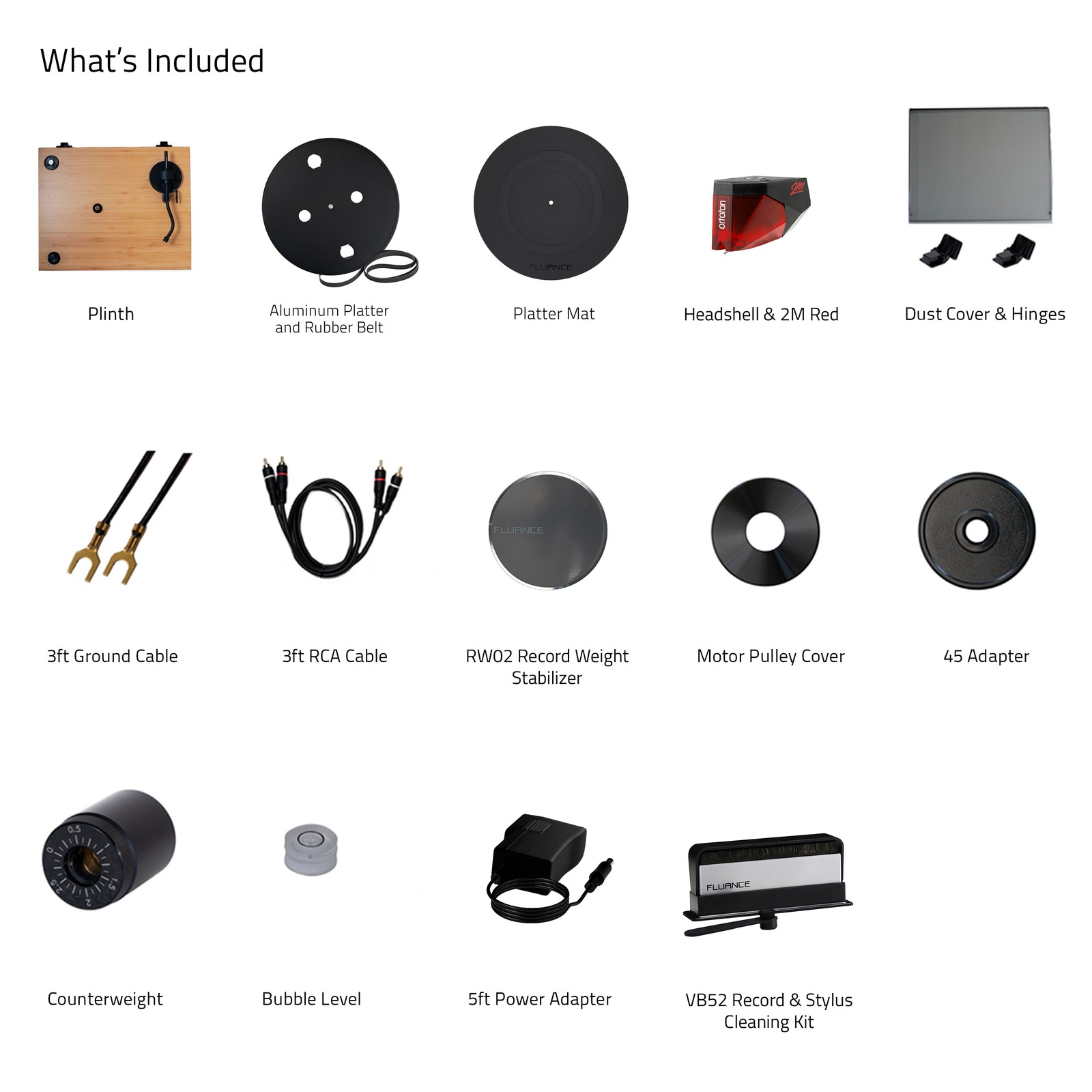 Fluance RT83 Reference Turntable with Record Weight and Vinyl Cleaning Kit