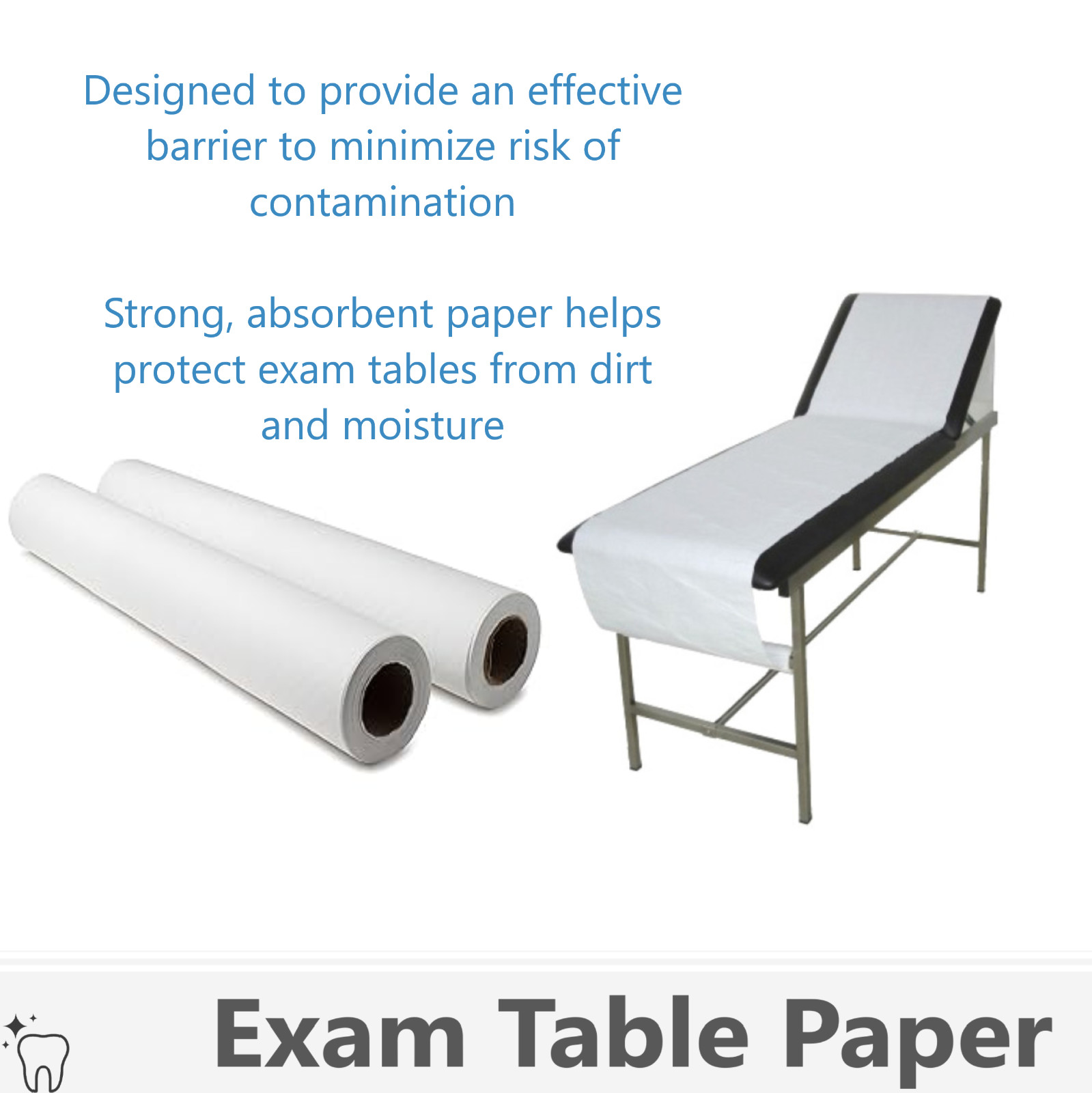 Medical Exam Table Paper Premium White Smooth Thick -21 in x 225 ft to -12 Rolls