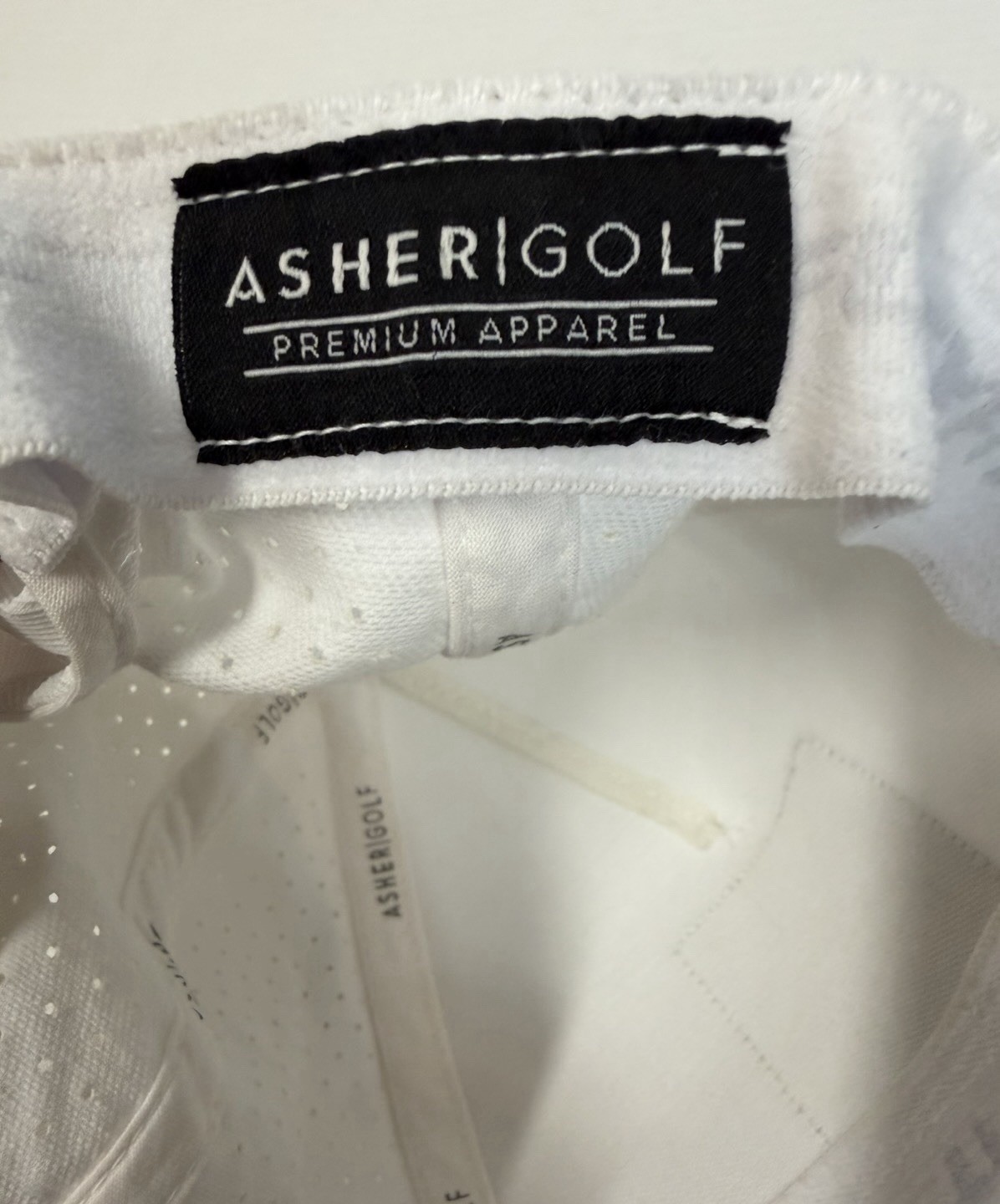 Thinking Birdie Making Bogey Patch 5 Panel White Players Snapback by Asher Golf