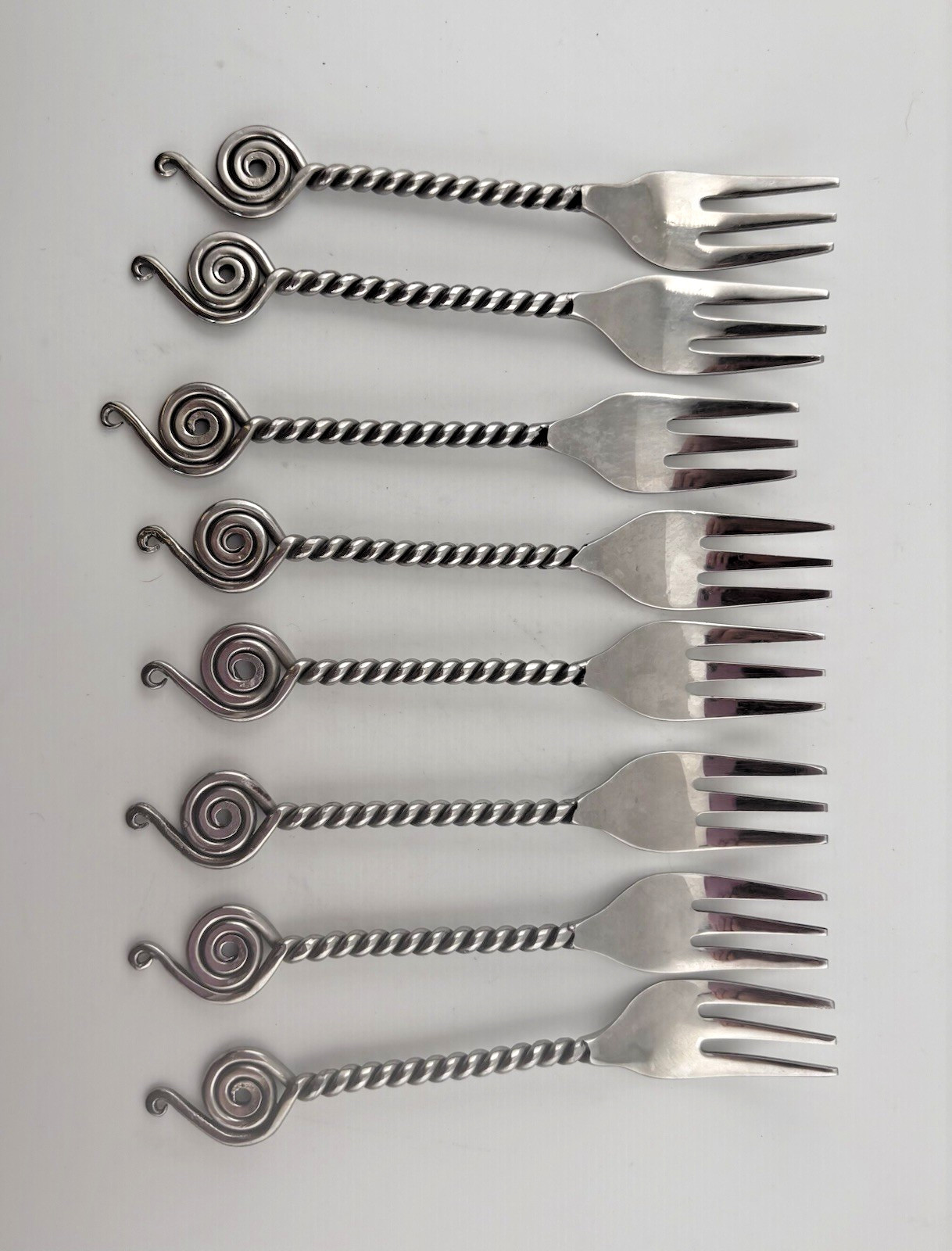 World Market Maroc Twist Stainless Steel Appetizer Forks - Lot Of 8 - Retired
