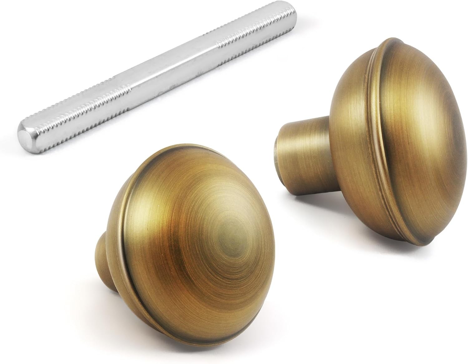 1 Pack Antique Brass Door Knob Set with Spindle, 1 Pack,