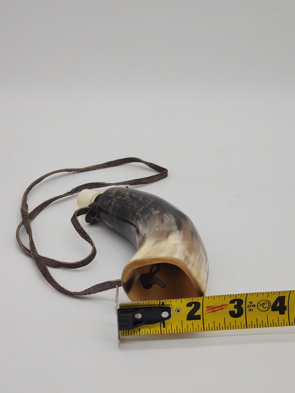 Vintage Steer Rustic Powder Horn 7"