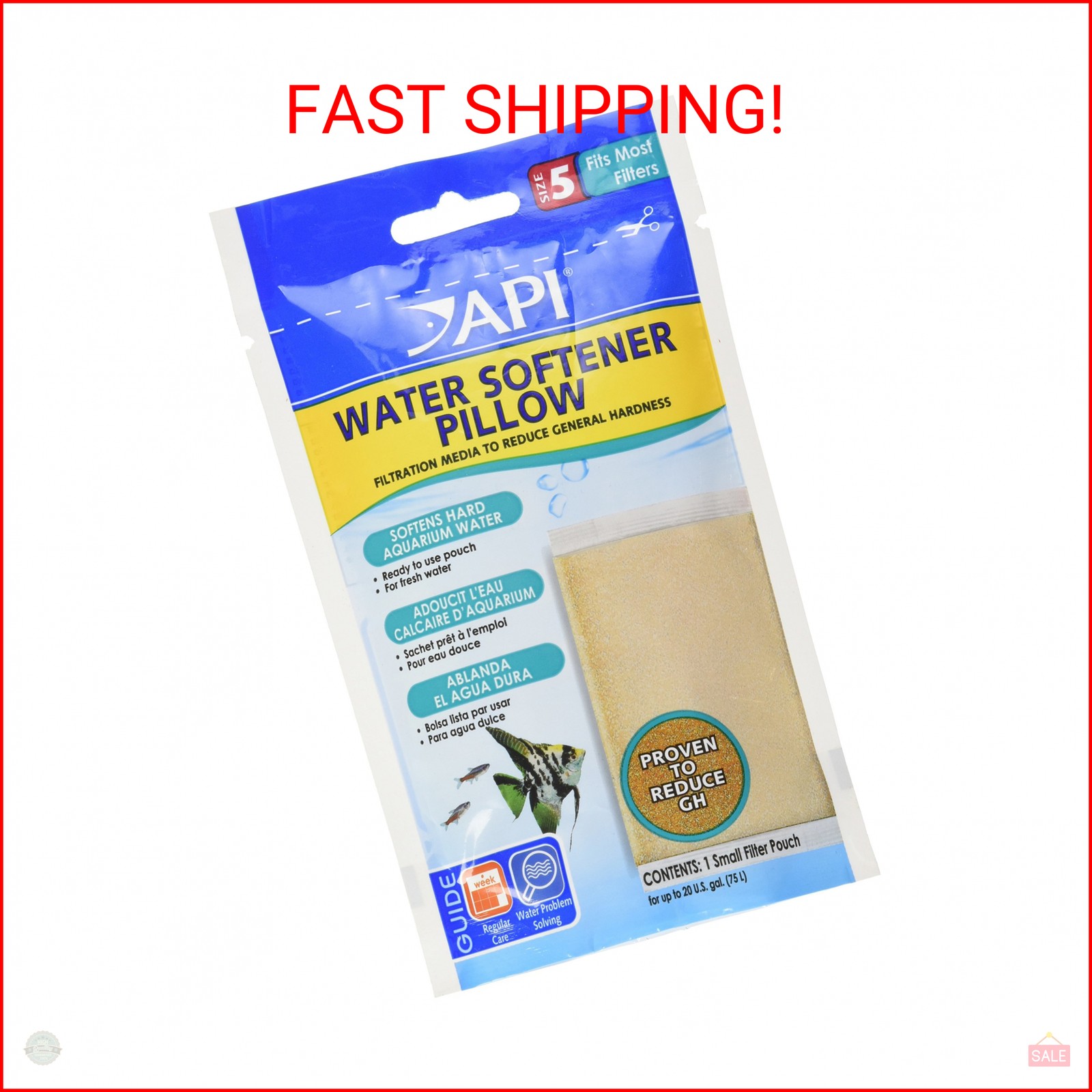 API WATER SOFTENER PILLOW Aquarium Canister Filter Filtration Pouch 1-Count Bag