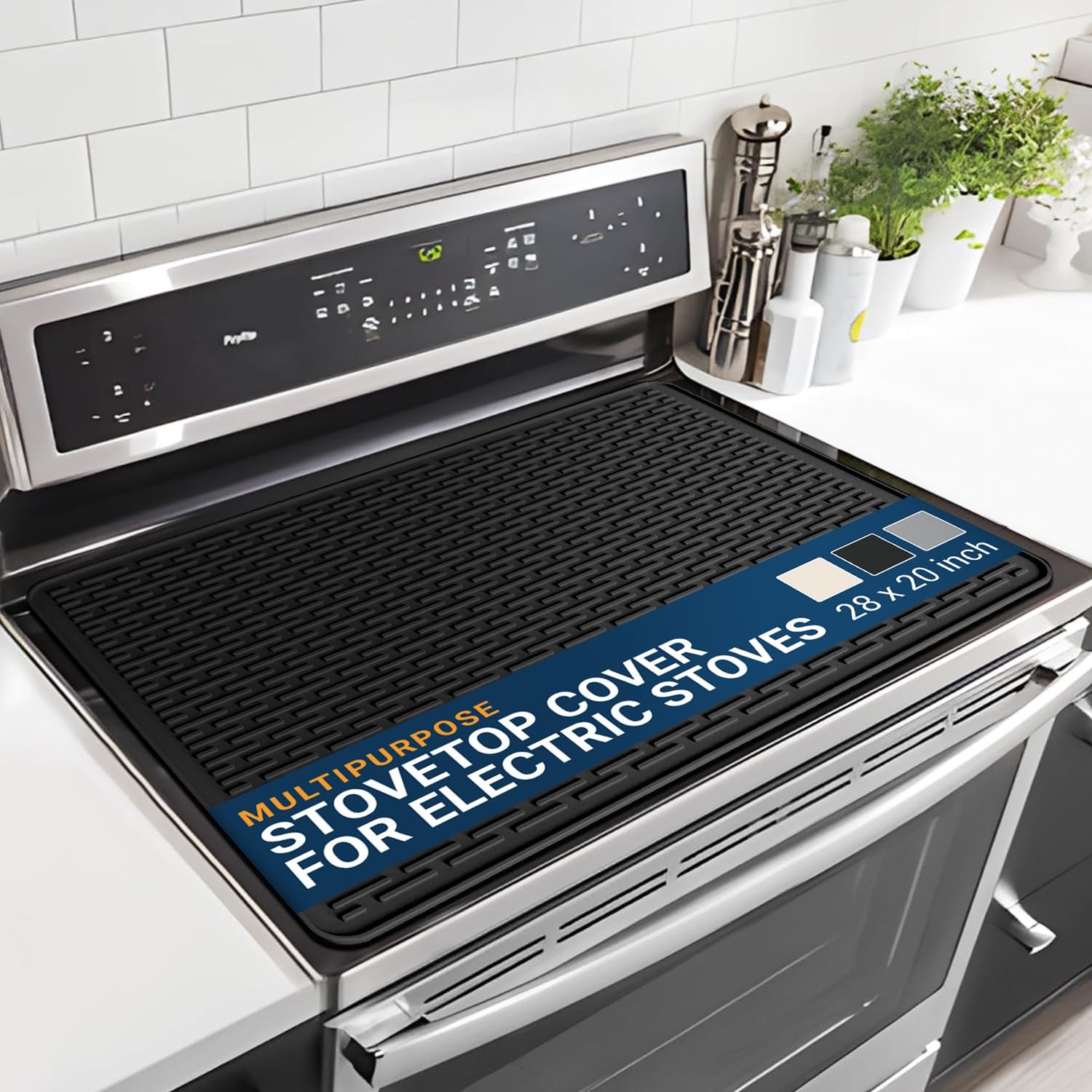 Thick Stove Top Cover for Electric (28 x 28" x 20" (Thickened), Black
