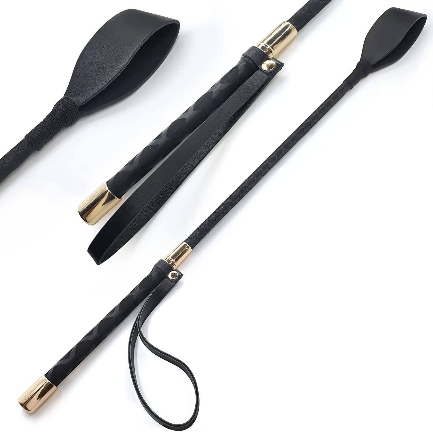 Hot PU Leather Long Horse Riding Crop Whip Women Men Flogger Sex Whip Restaints