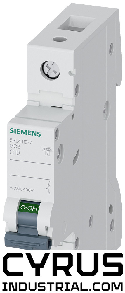 5SL4110-7 Miniature circuit breaker 230/400 V 10kA, 1-pole, C, 10 A