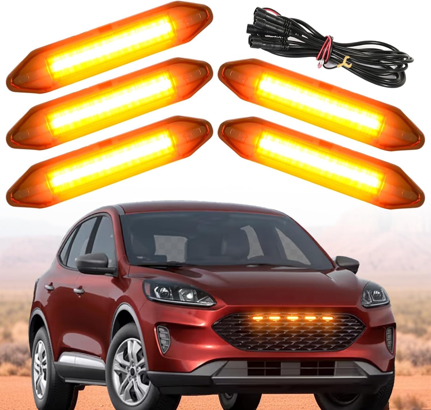 LED Front Grill Lights for 2020-2022 Ford Escape S SE SEL Titanium Accessories