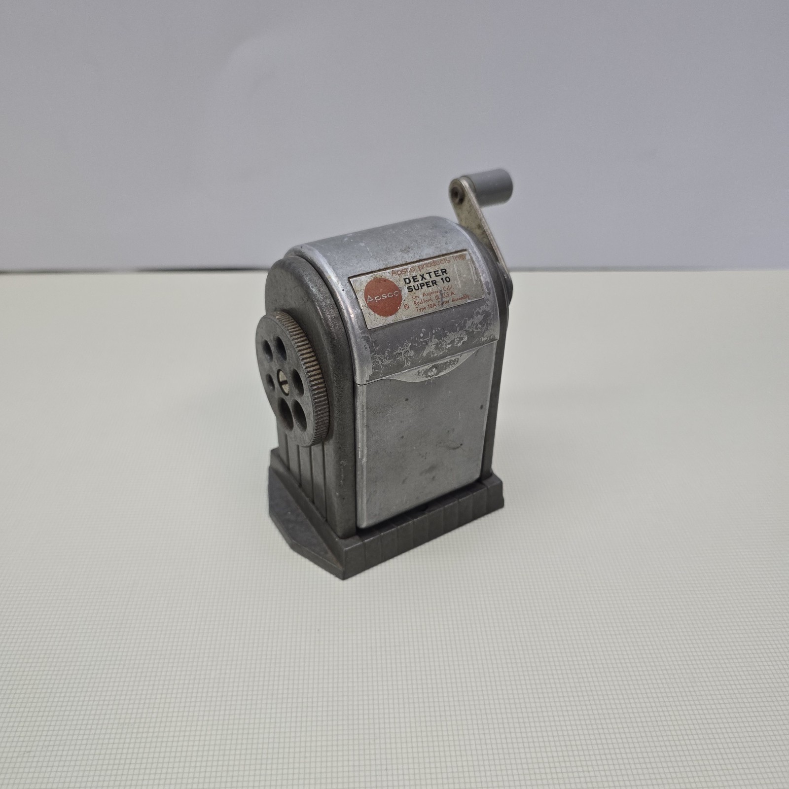 Vintage Apsco Dexter Super 10 Pencil Sharpener Heavy Duty Metal USA Made Works