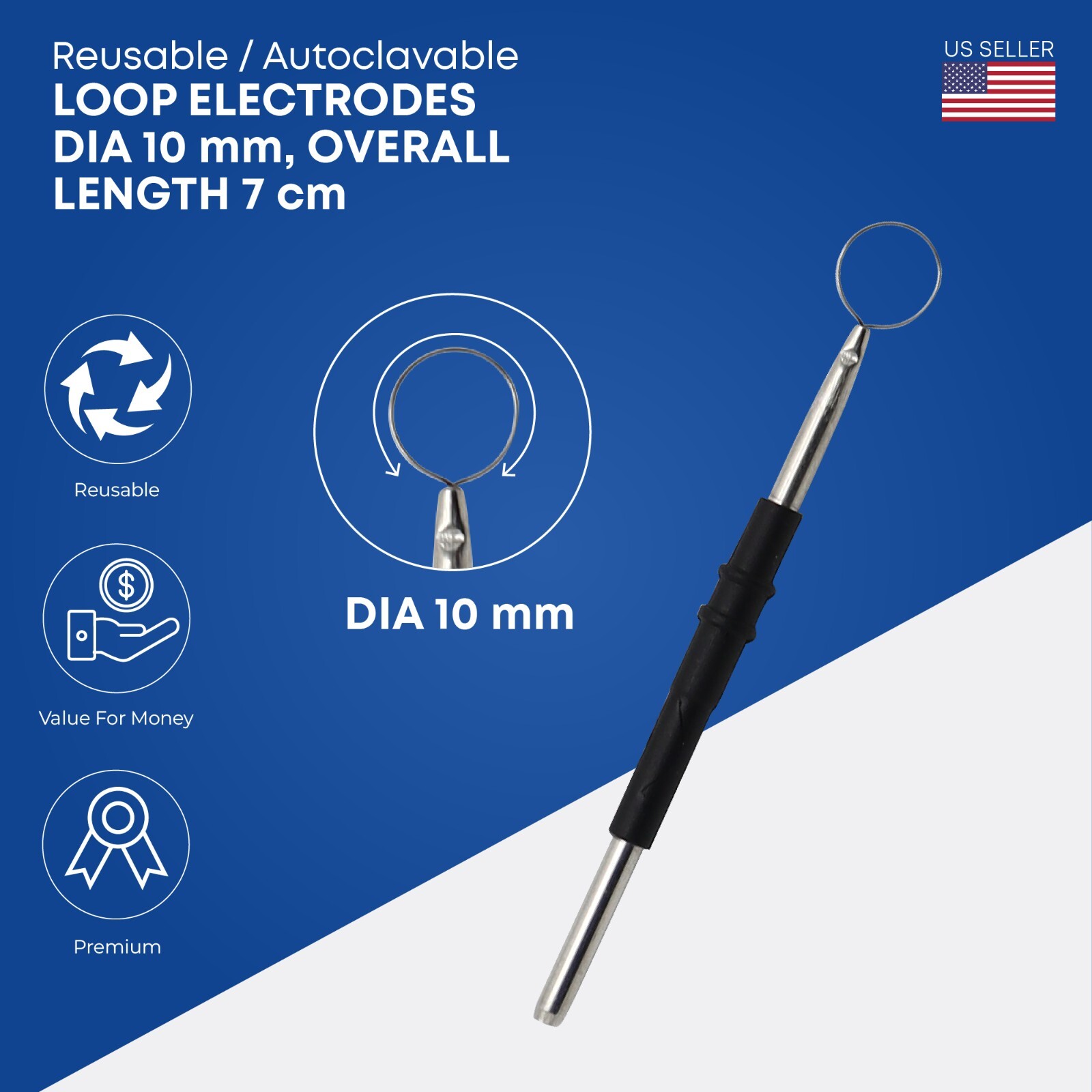 Reusable Loop Electrodes 5/16" Loop Electrosurgical Electrode Standard Shaft
