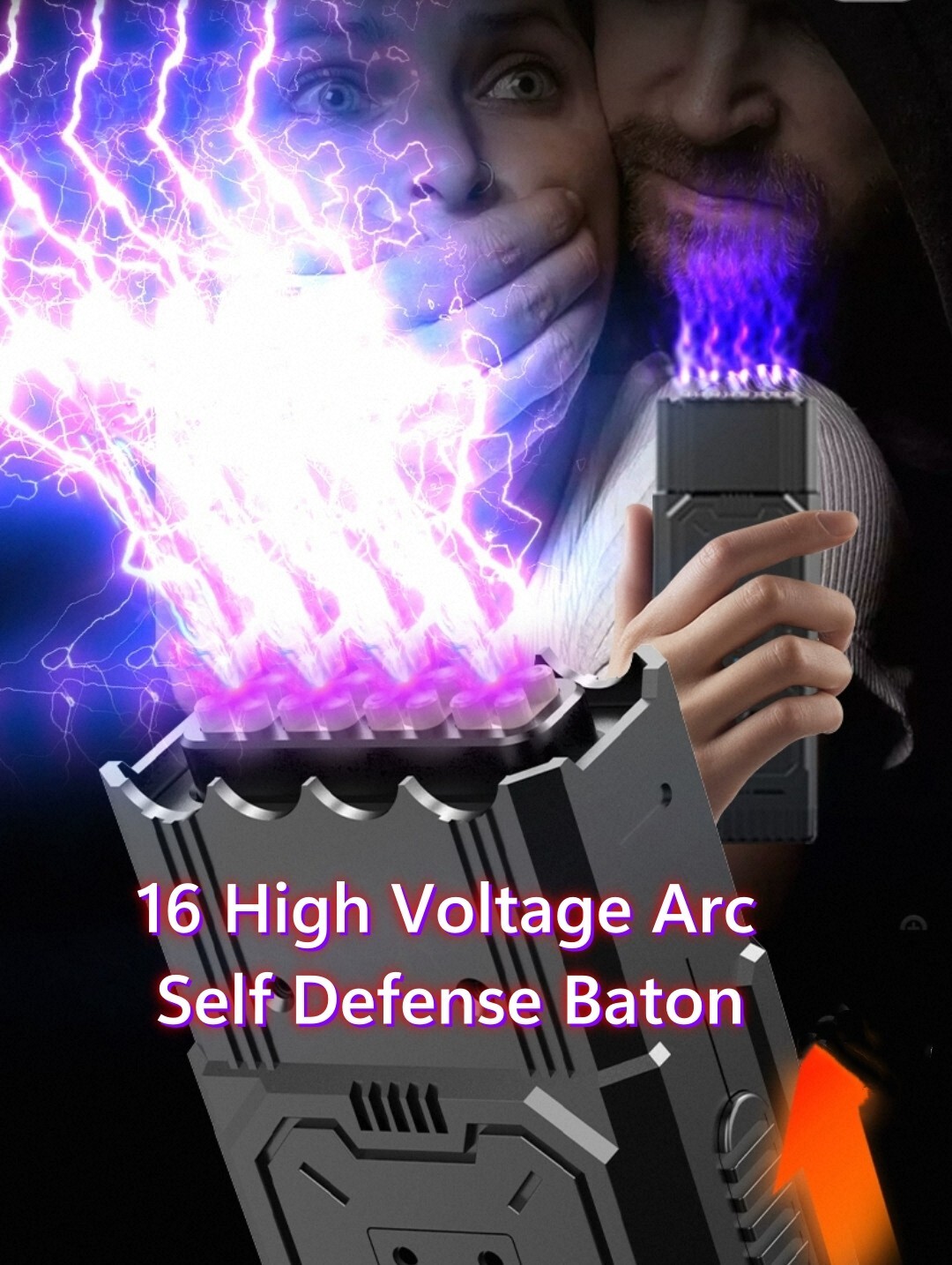 8 LED Flashlight + 16 Arc Electronic Voltage Self Defense Explosion-Proof Device