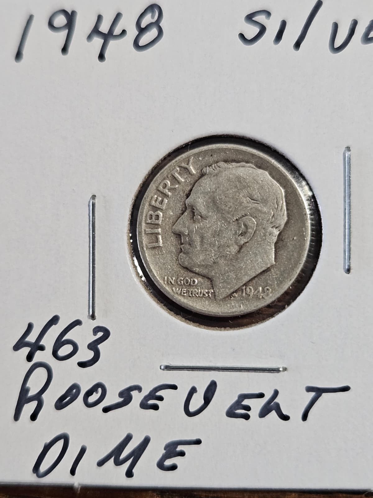 1948  ROOSEVELT SILVER Dime CIRCULATED SET SHIPPING #463