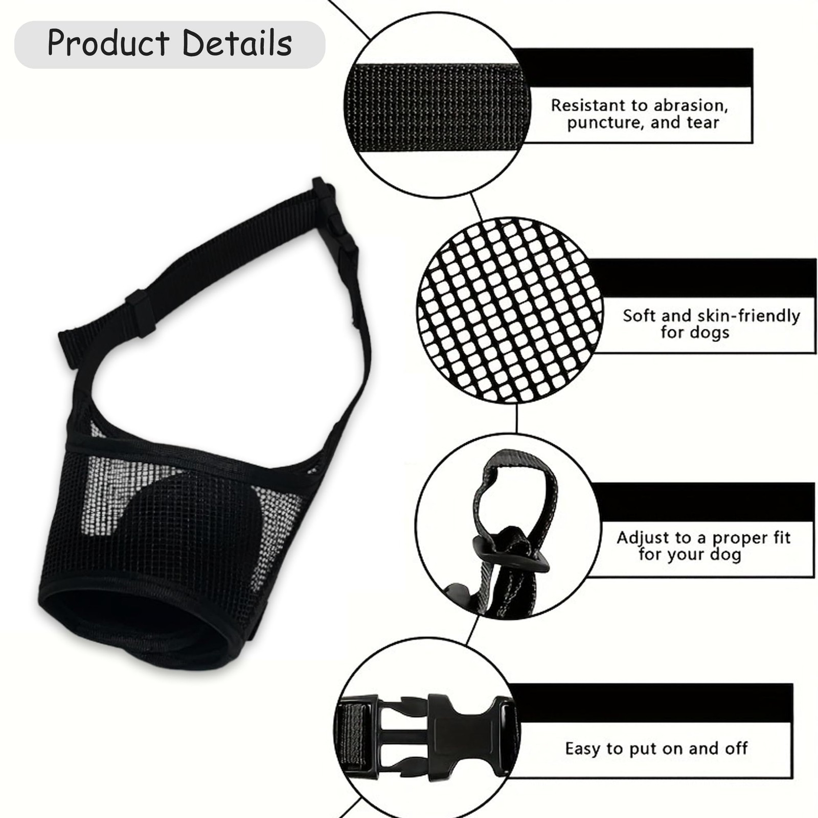 Dog Muzzle,Soft Air Mesh Muzzle for Medium Large Dogs to Prevent Biting Barki...
