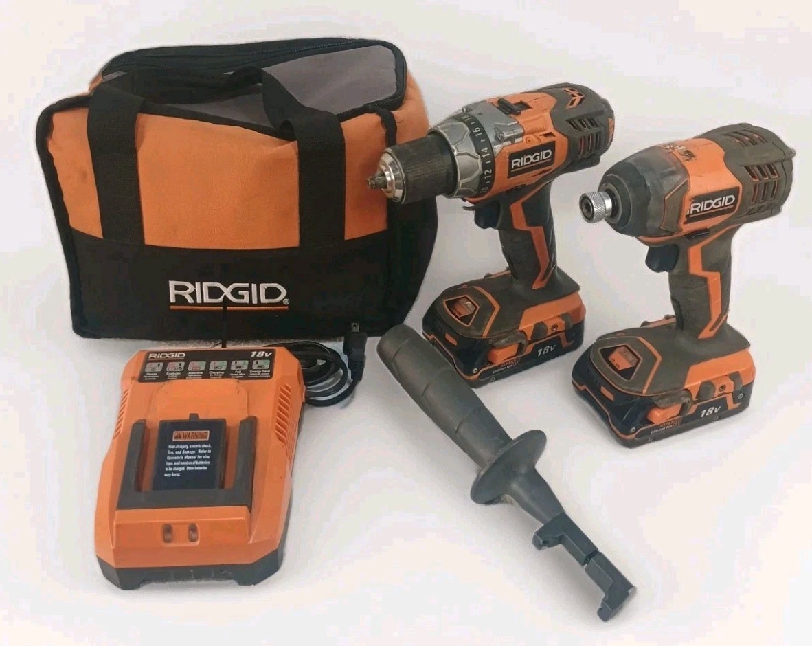 RIDGID 18V Brushless 2-Tool Combo Kit R86008 Drill Driver R86034 Impact Driver