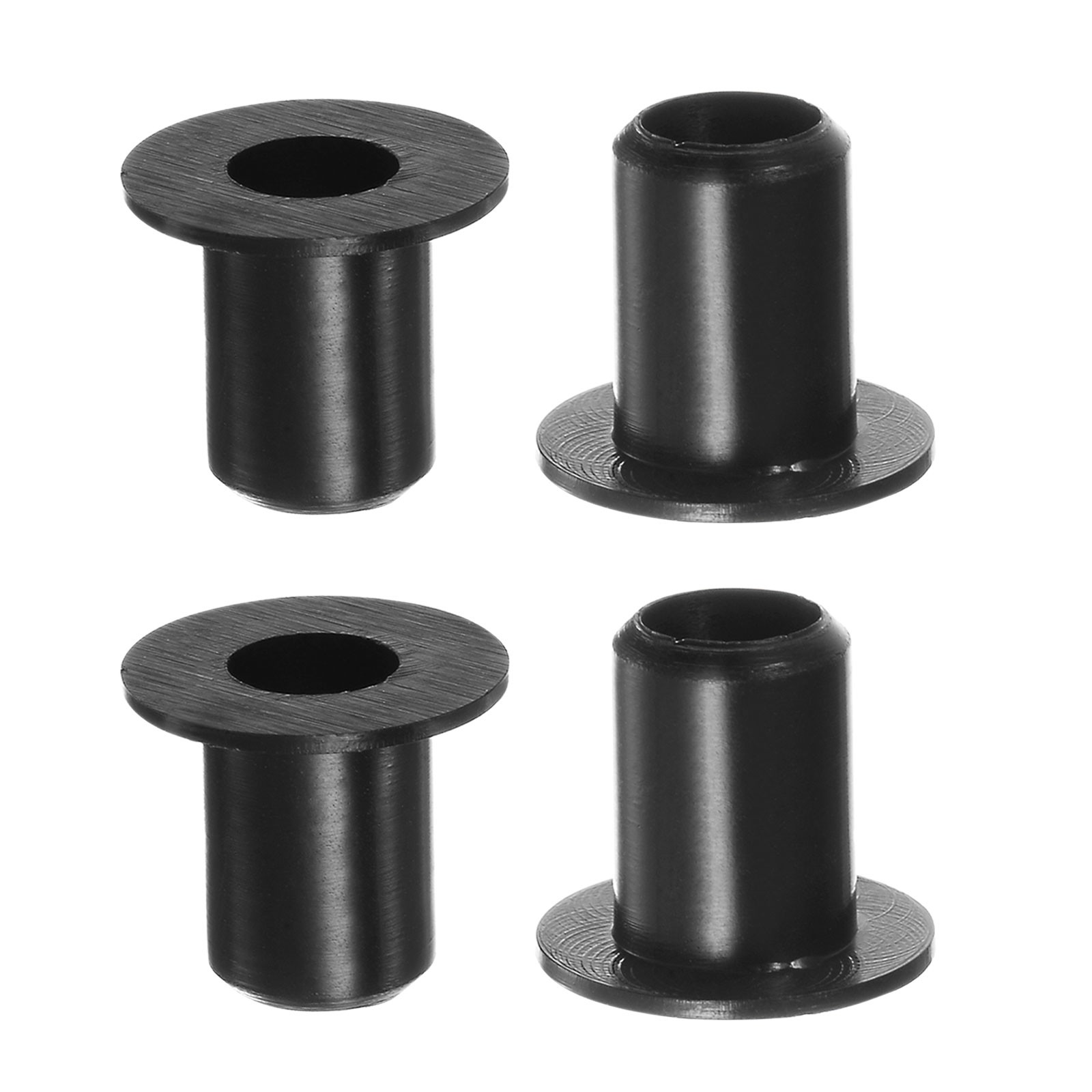 4pcs Flanged Sleeve Bearings 6.2mmx8.35mmx12mm Nylon Bushings Black