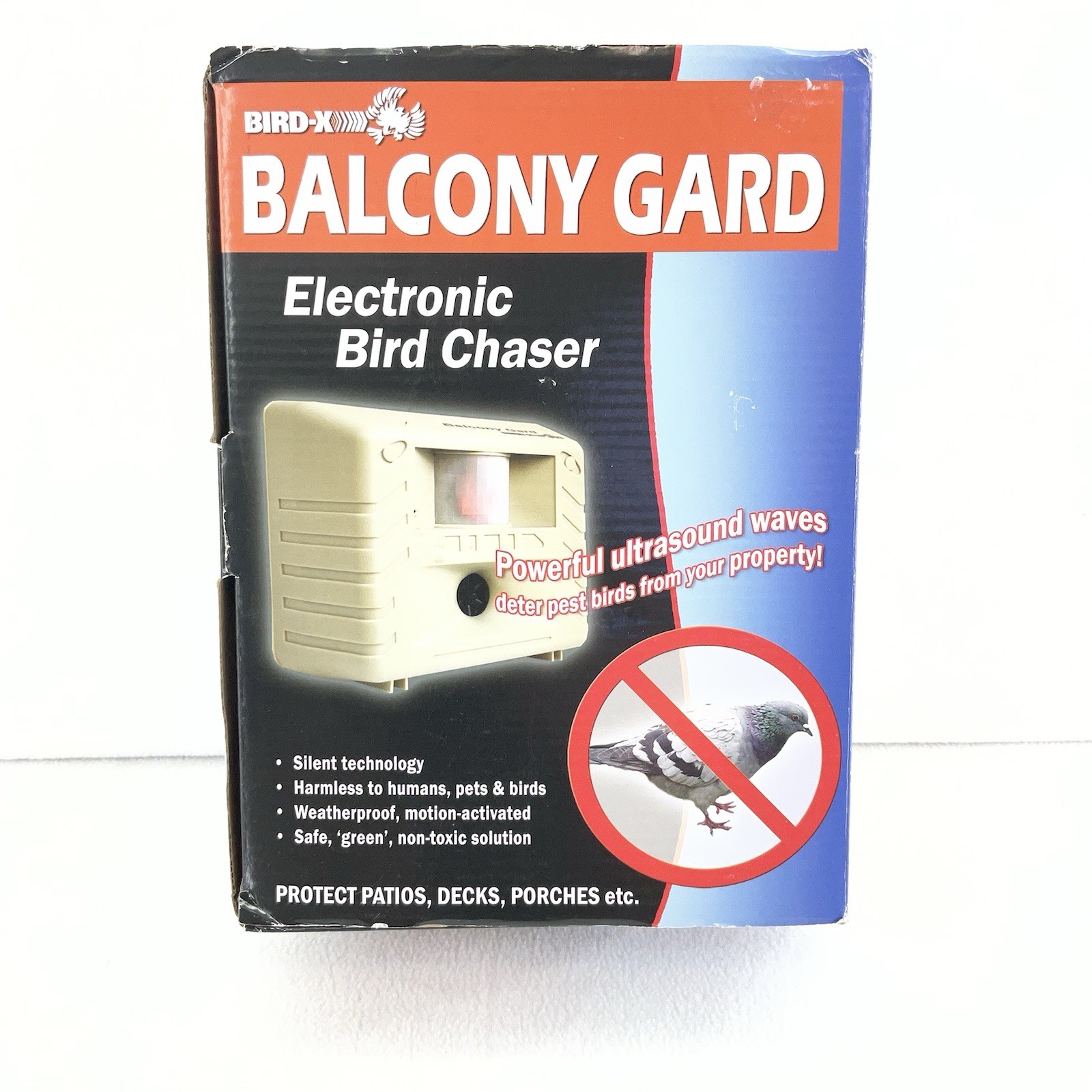Bird-X Balcony Gard Electronic Bird Repeller Ultrasonic Grey Ultrasound Battery