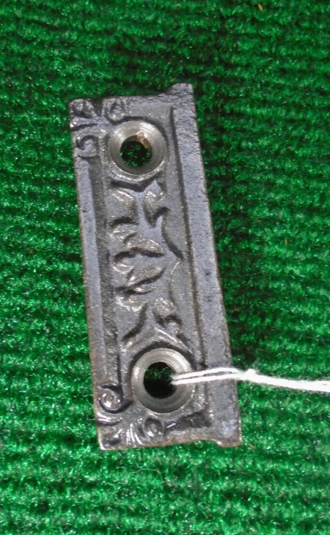 2 1/4"  FANCY CAST IRON KEEPER FOR RIM LOCK - PERFECT REPRODUCTION (33321)